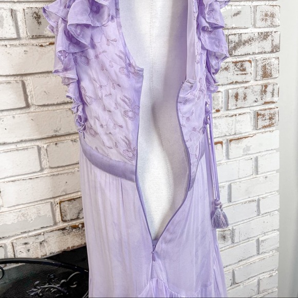 LoveShackFancy Chantelle Amethyst Floral Embroidered Romantic Maxi Dress 12 - Picture 12 of 15